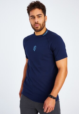 Leif Nelson Gym T-Shirt Rundhals in Blau