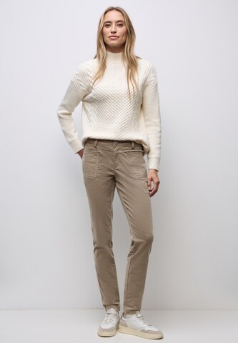 STREET ONE Slim fit Pants 'Yulius' in Beige