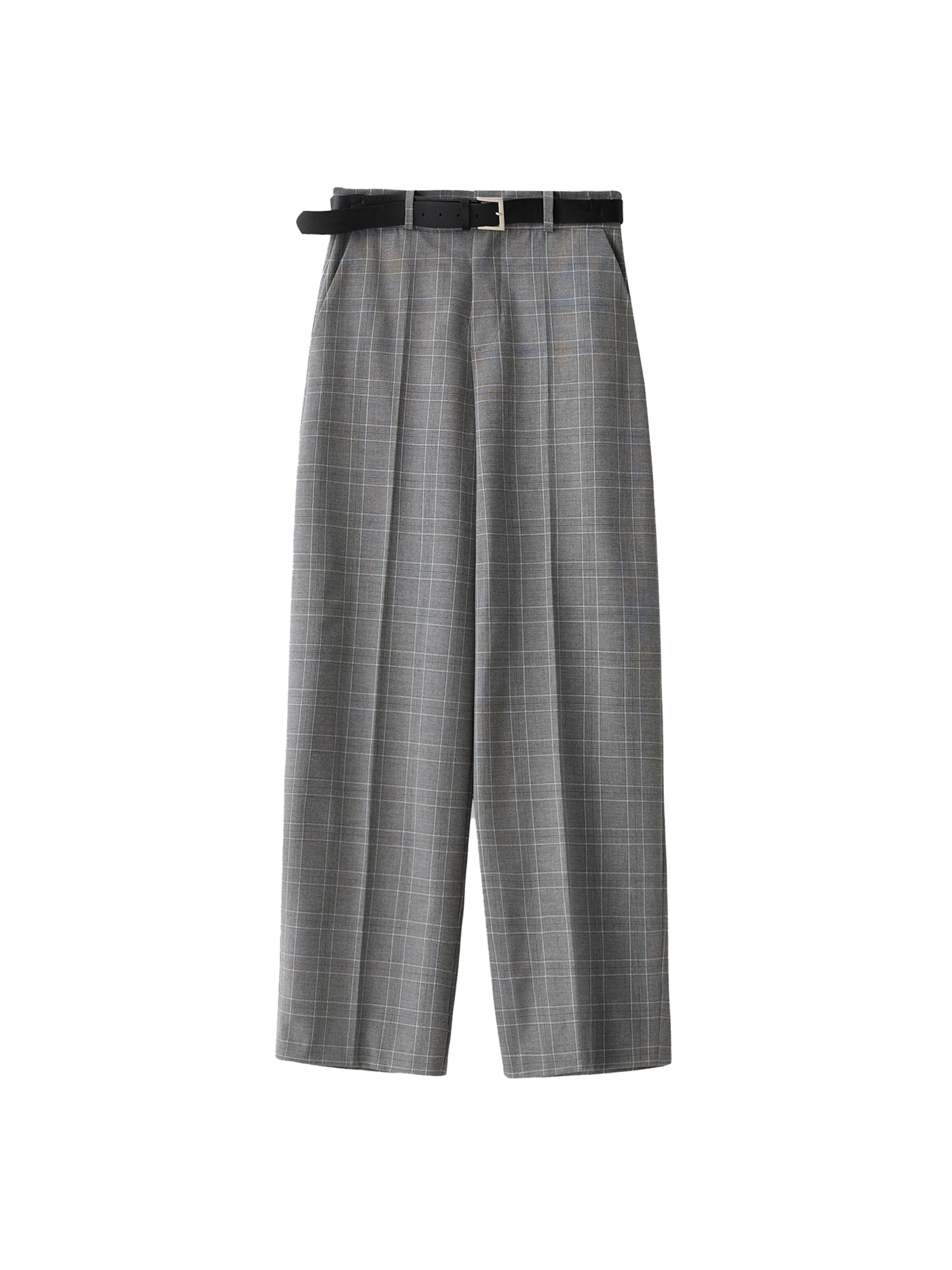 Bershka Trousers with creases in Grey: front