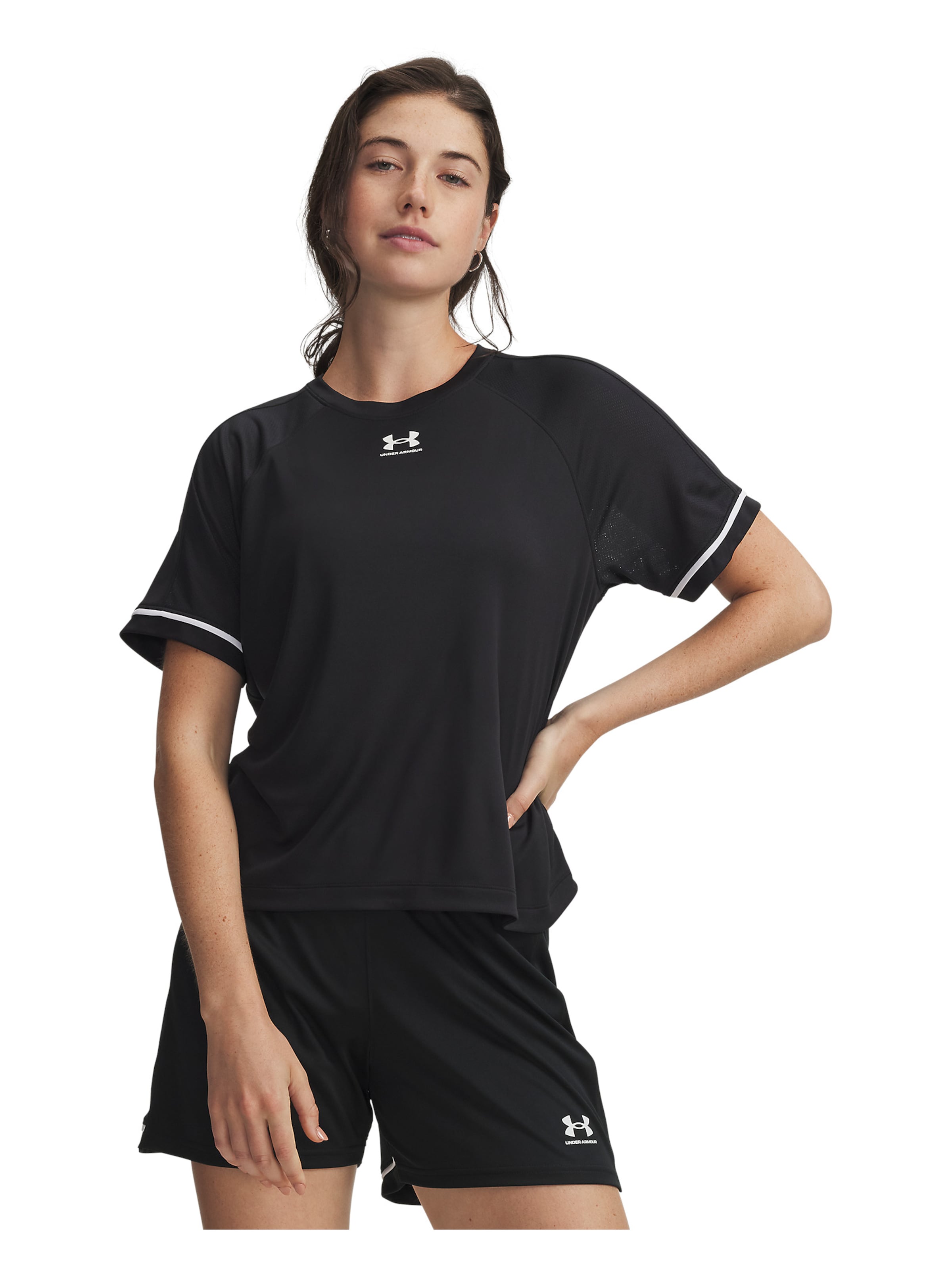UNDER ARMOUR Functioneel shirt 'Challenger Boxy' in Zwart: voorkant