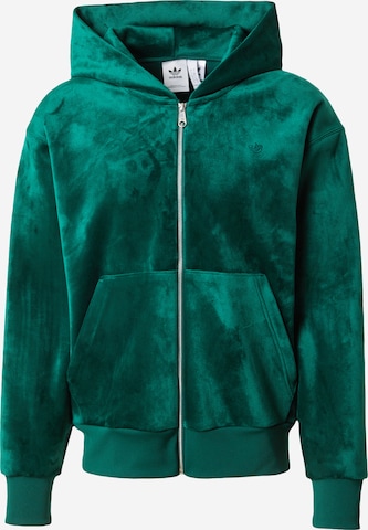 ADIDAS ORIGINALS Zip-Up Hoodie 'Premium Essentials+' in Green: front