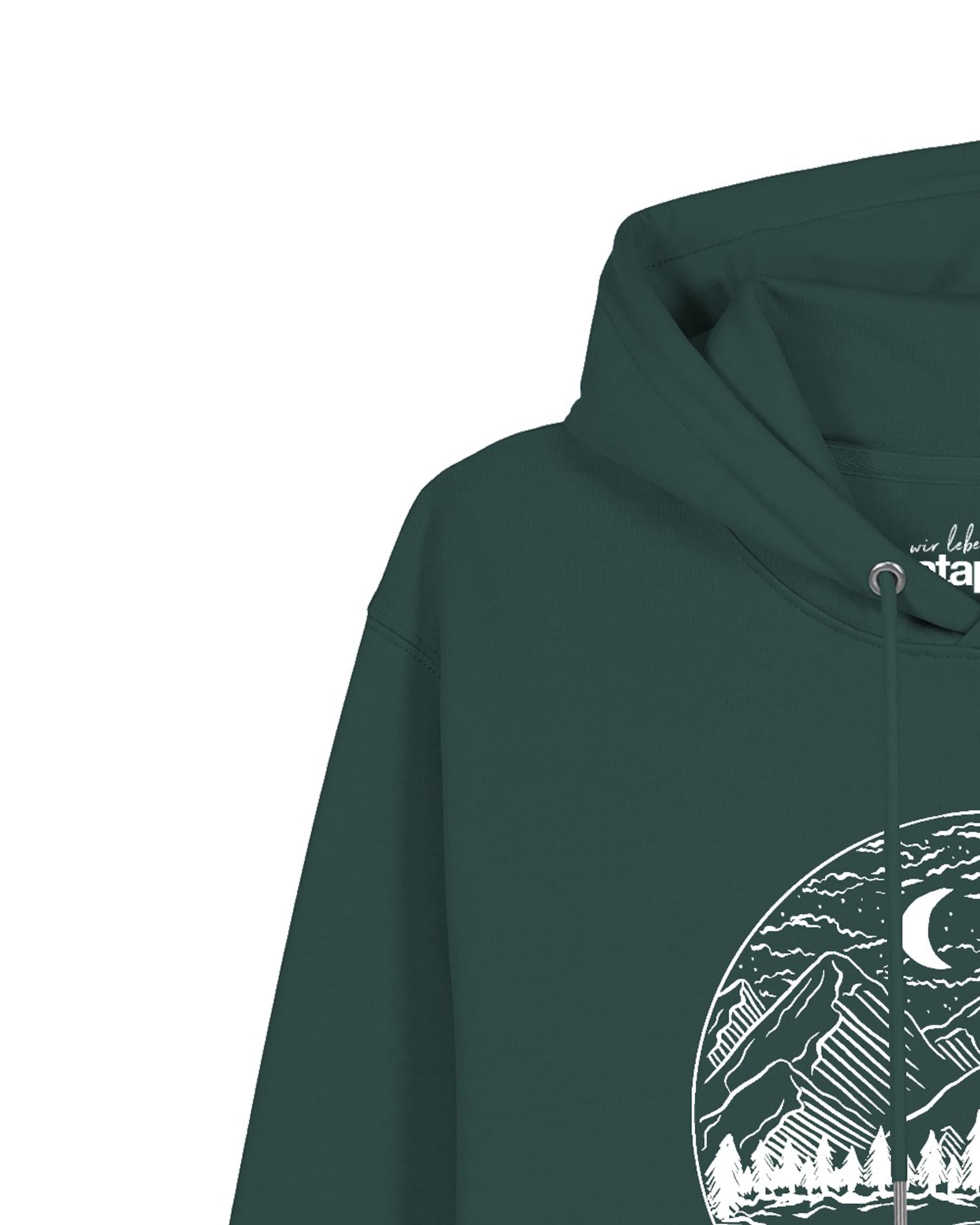 Sweat-shirt ' Mountains by night ' Watapparel en vert