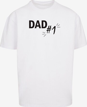 Merchcode Shirt 'Fathers Day - Dad number 1' in Wit: voorkant