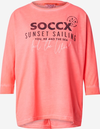 Soccx Oversized tričko - bordó / melounová / bílá, Produkt