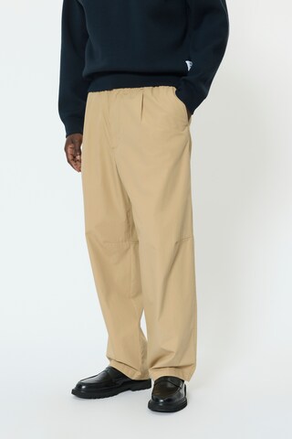 Matinique Loosefit Bandplooibroek 'MATerra' in Beige: voorkant