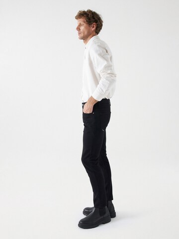 Coupe slim Pantalon chino Salsa Jeans en noir