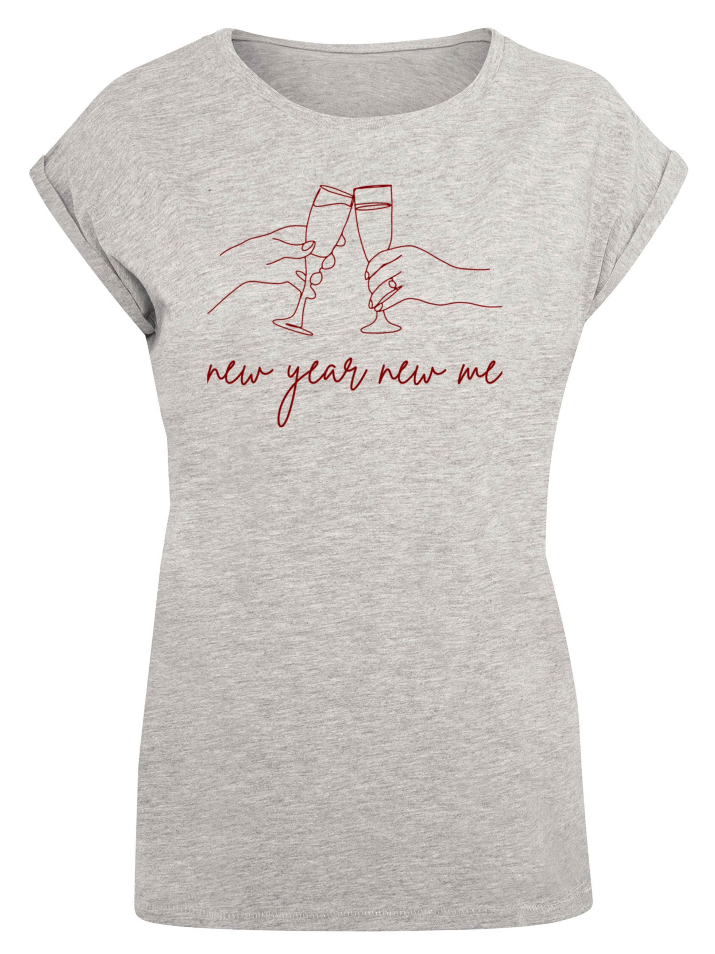 F4NT4STIC Shirt 'Silvester Party new year new me' in Grey: front