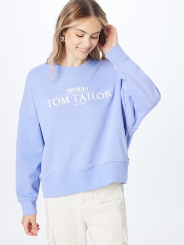 TOM TAILOR DENIM - Sweatshirt em azul: frente