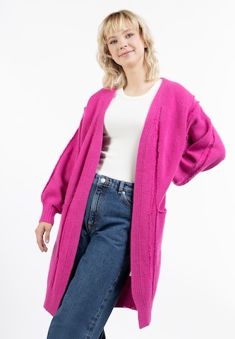 Cardigan IZIA en rose : devant