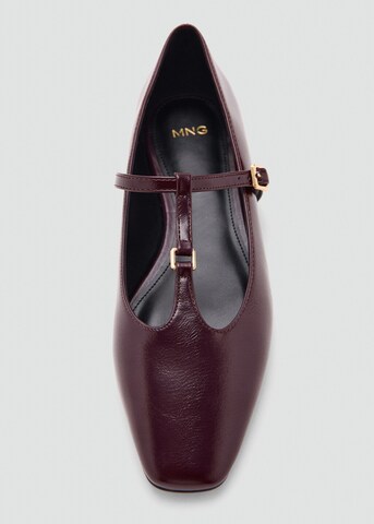 MANGO Ballet Flats with Strap in Red