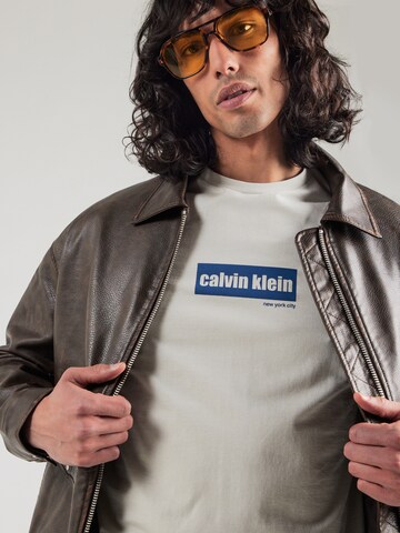 balta Calvin Klein Jeans Marškinėliai