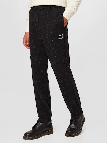 PUMA Tapered Pants in Black: front