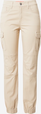 QS Tapered Cargo Pants in Brown: front