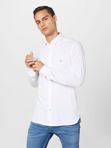 TOMMY HILFIGER Slim fit Button Up Shirt in White: front