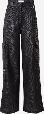 IRO Wide leg Cargo Pants in Black: front