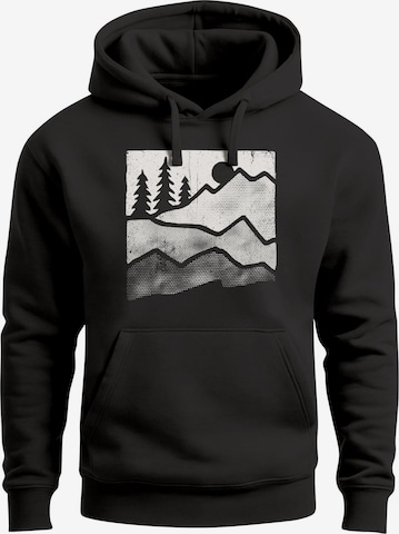 Neverless Sweatshirt 'Mountains' in Black: front
