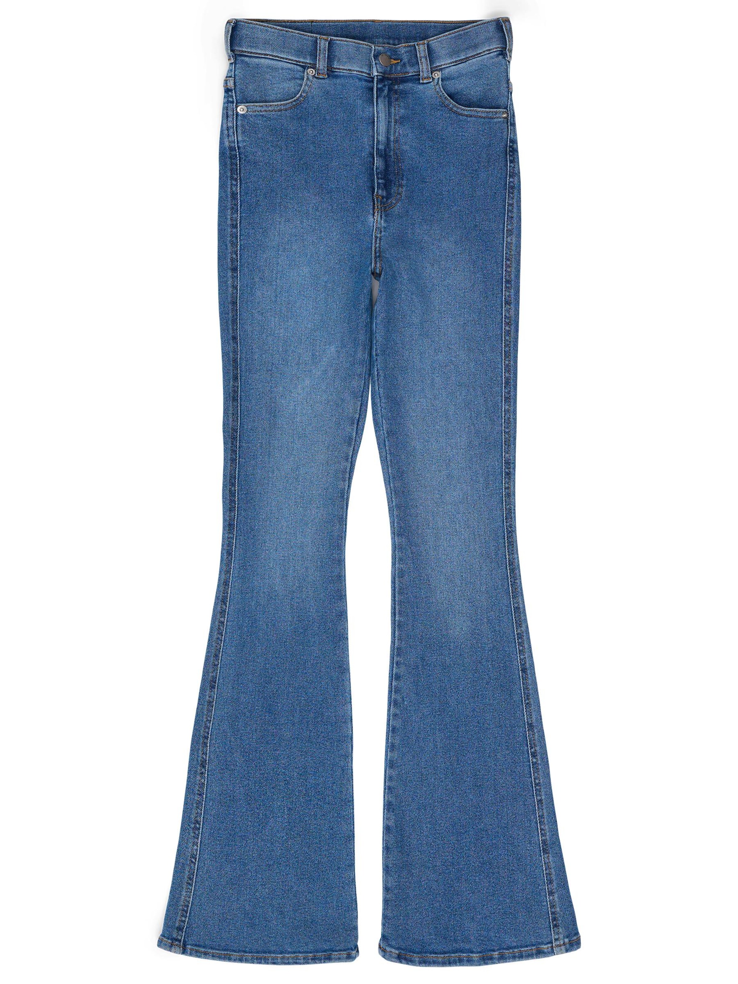 Dr. Denim Jeans 'Moxy High Flare' in Blauw: voorkant