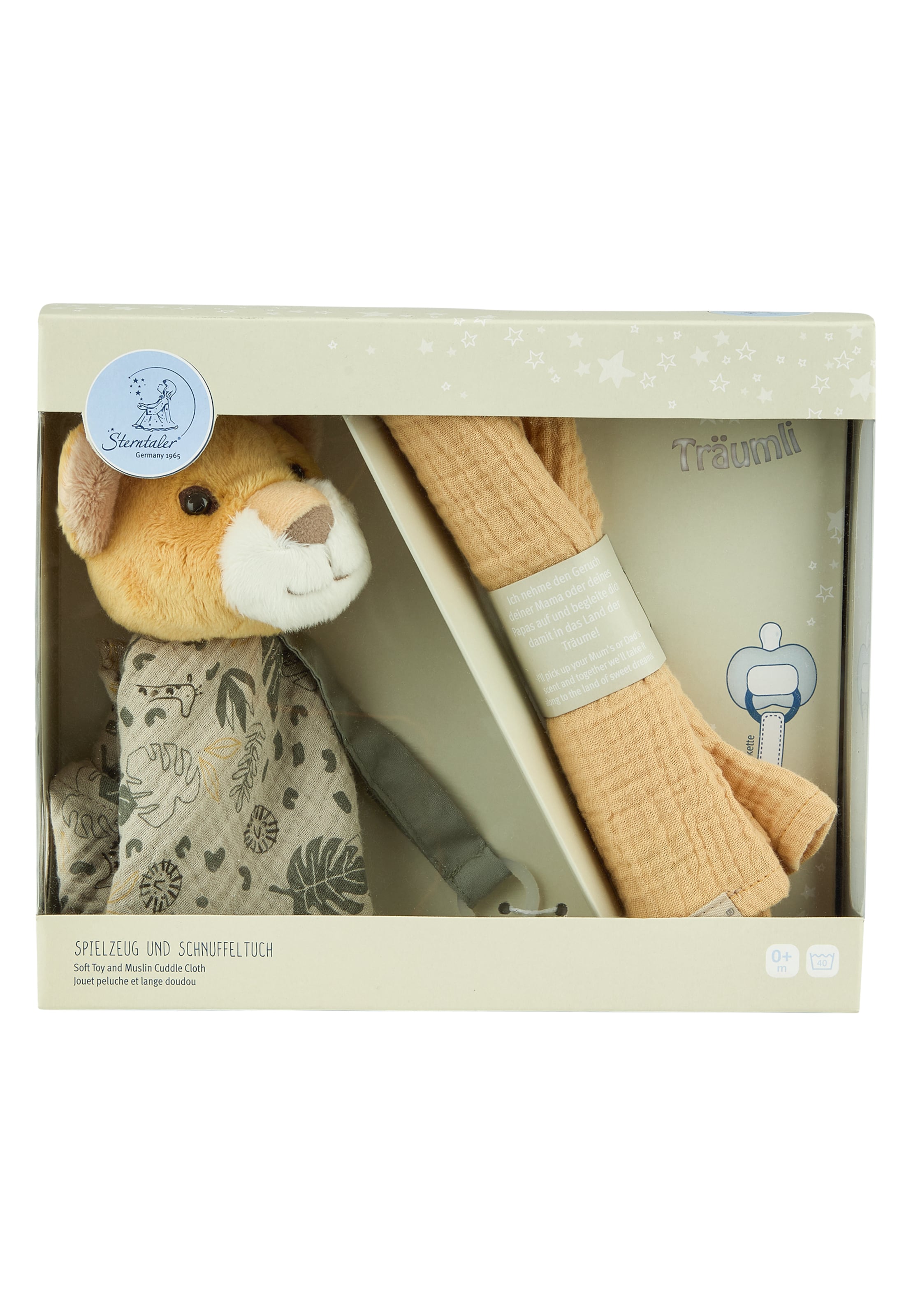 STERNTALER Stuffed animals 'Löwe' in Grey: front