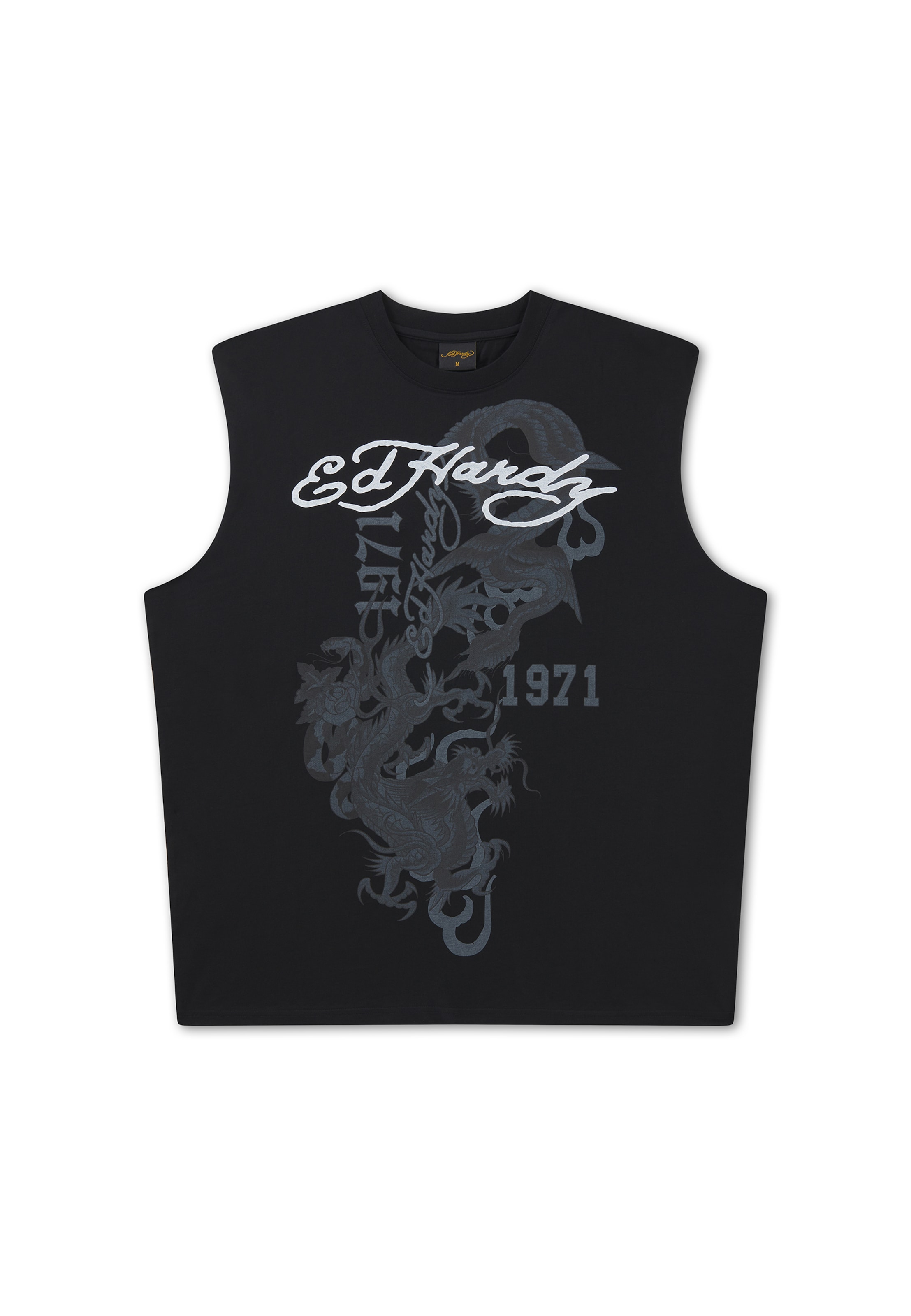 Ed Hardy Top in Schwarz: Vorderseite