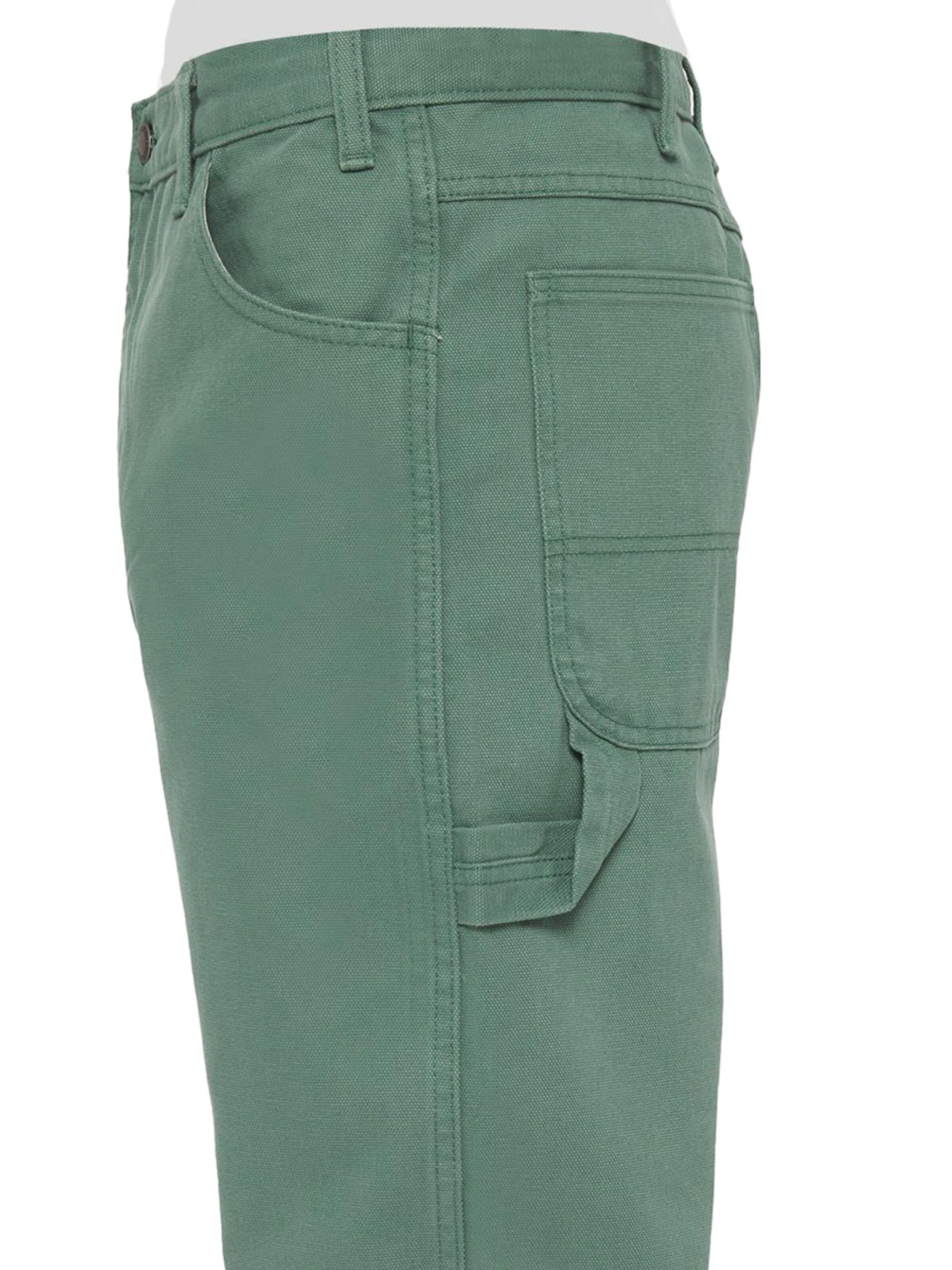DICKIES Regular Pants 'Duck Canvas Carpenter' in Green
