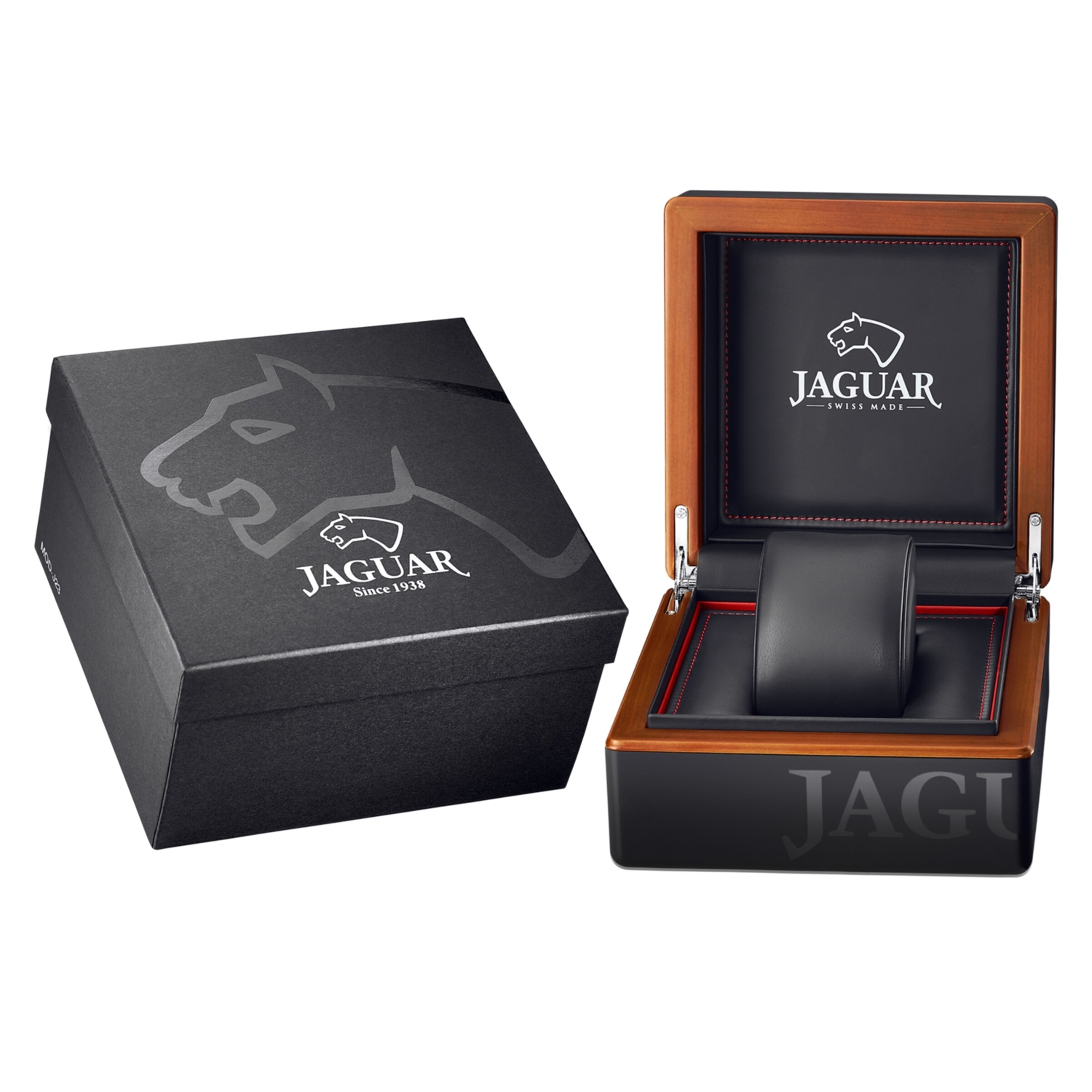 Jaguar Analoguhr in Silber