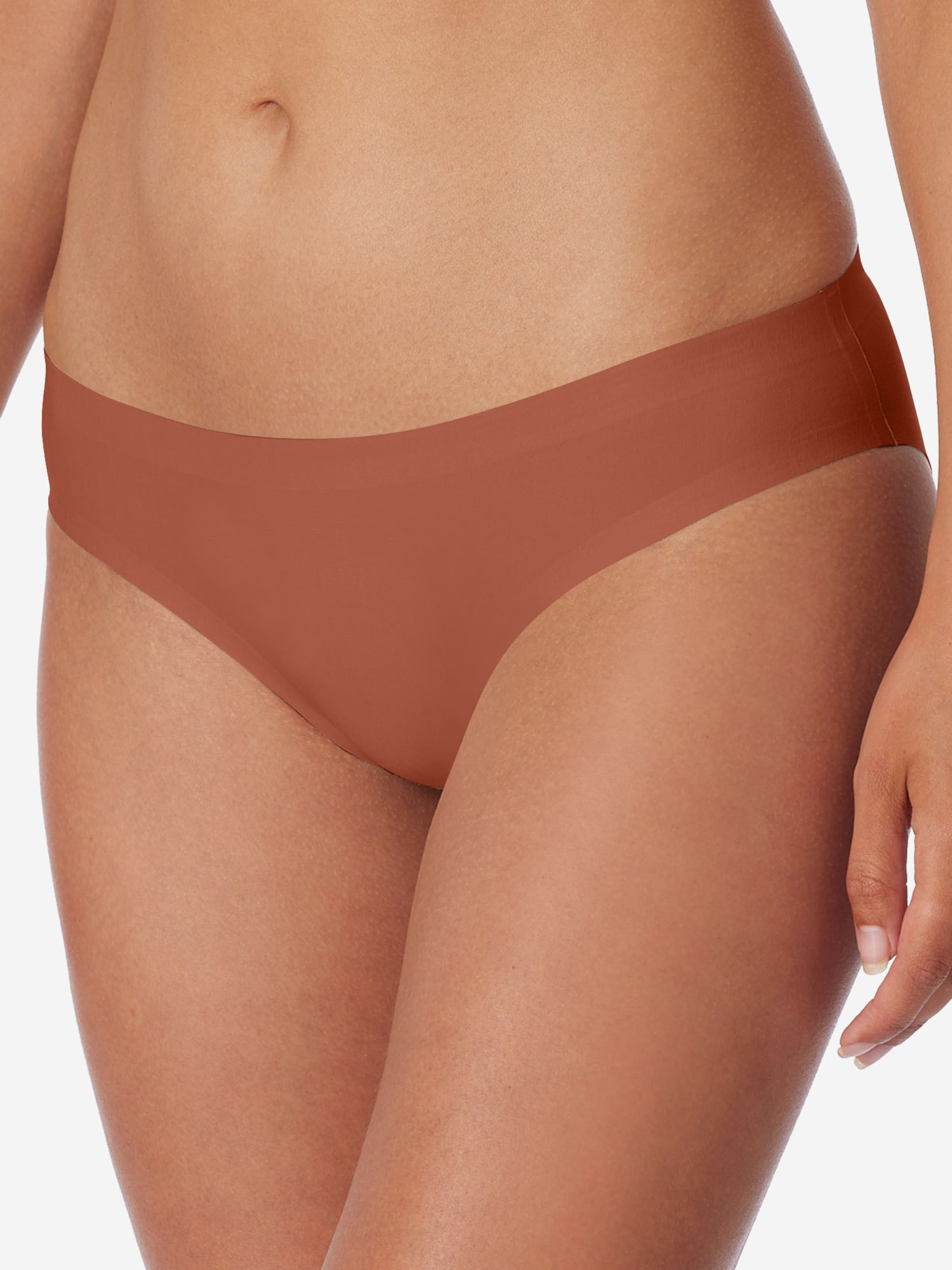 SCHIESSER Slip ' Invisible Cotton ' in Braun: Vorderseite