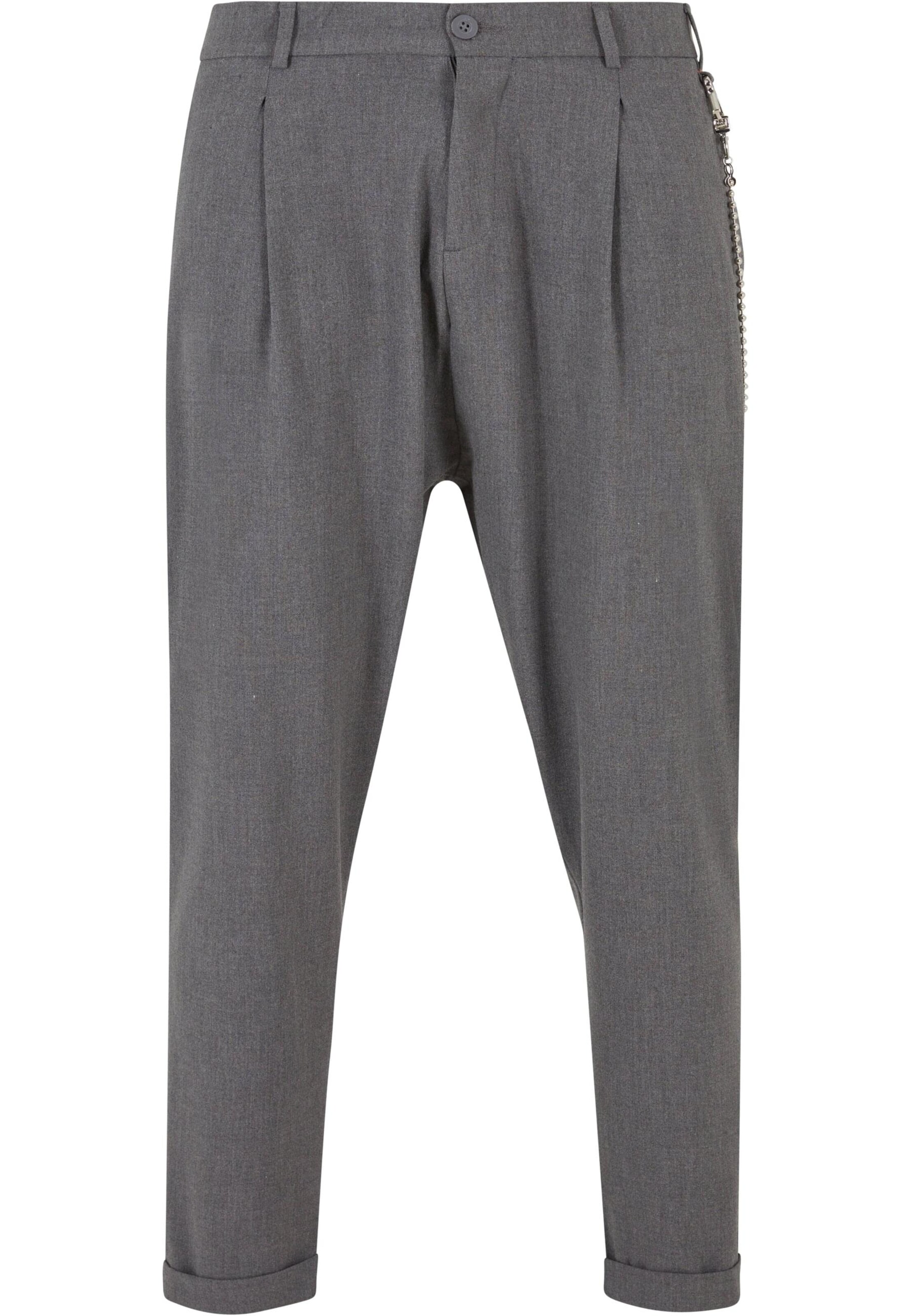 2Y Premium Regular Pleat-Front Pants in Grey: front