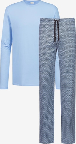 Mey Pyjama lang 'Round Geo' in Blau: Vorderseite