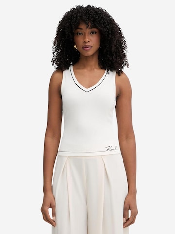 Top 'SIGNATURE LOUGE TANK TOP B2W44008' di KARL LAGERFELD JEANS in beige: frontale