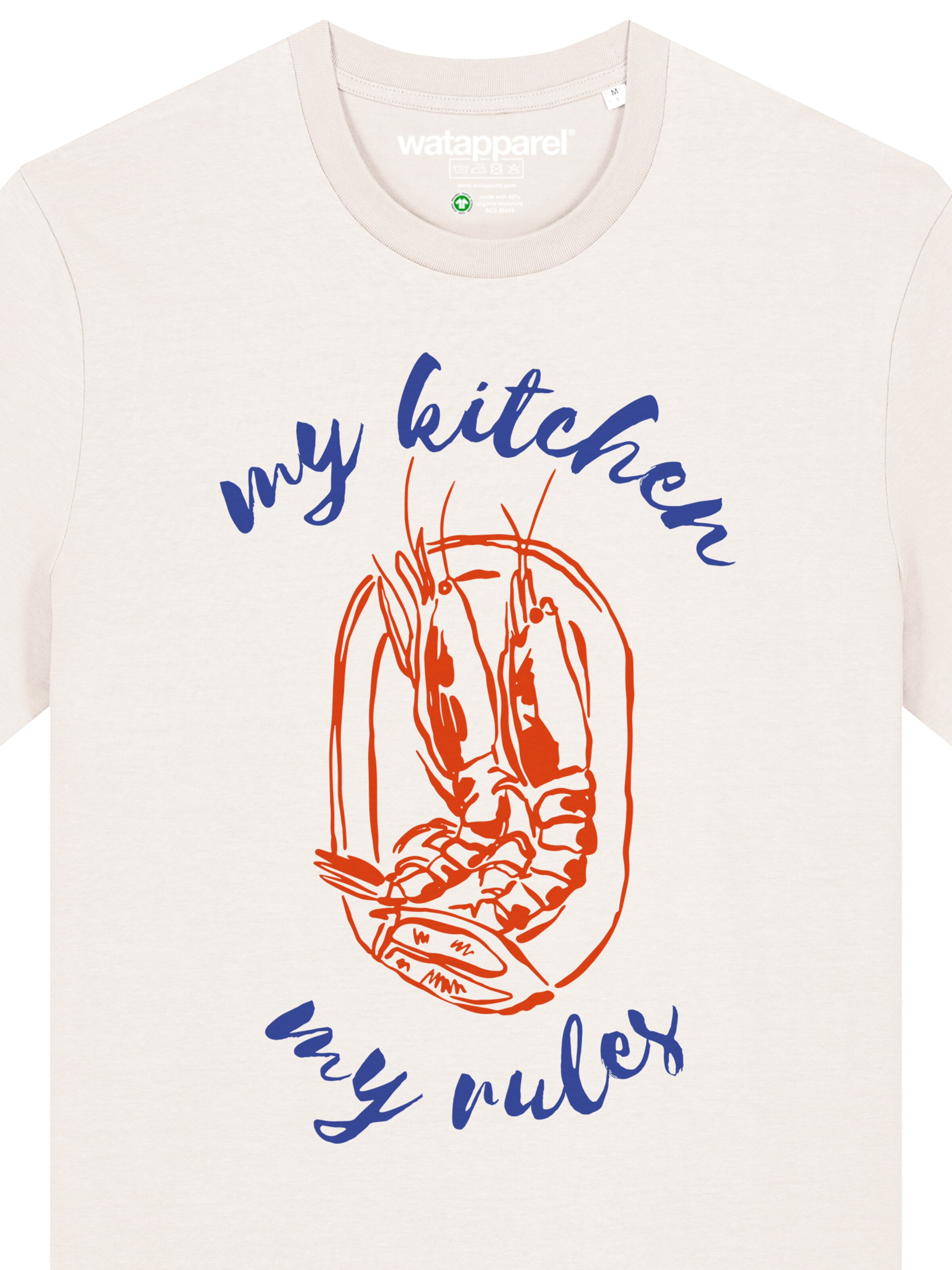 T-Shirt 'My Kitchen My Rules' Watapparel en blanc
