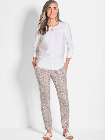 Coupe slim Pantalon 'Louisa' Goldner en blanc