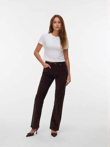 VERO MODA Wide Leg Hose in Braun