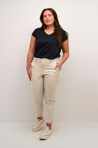 KAFFE CURVE Skinny Chino Pants in Beige