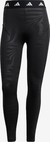 ADIDAS PERFORMANCE Skinny Workout Pants in Black: front