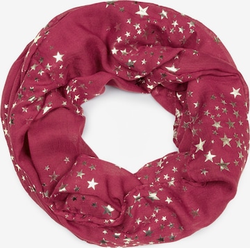 styleBREAKER Loop scarf 'Loop Schal mit Metallic Sterne Print' in Pink: front
