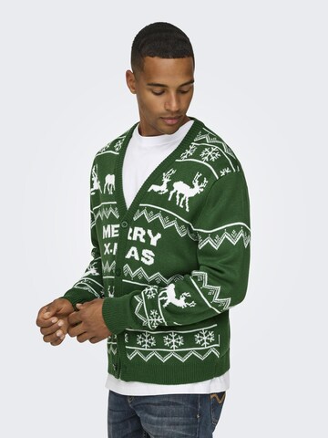 Only & Sons Cardigan 'XMAS' i grøn