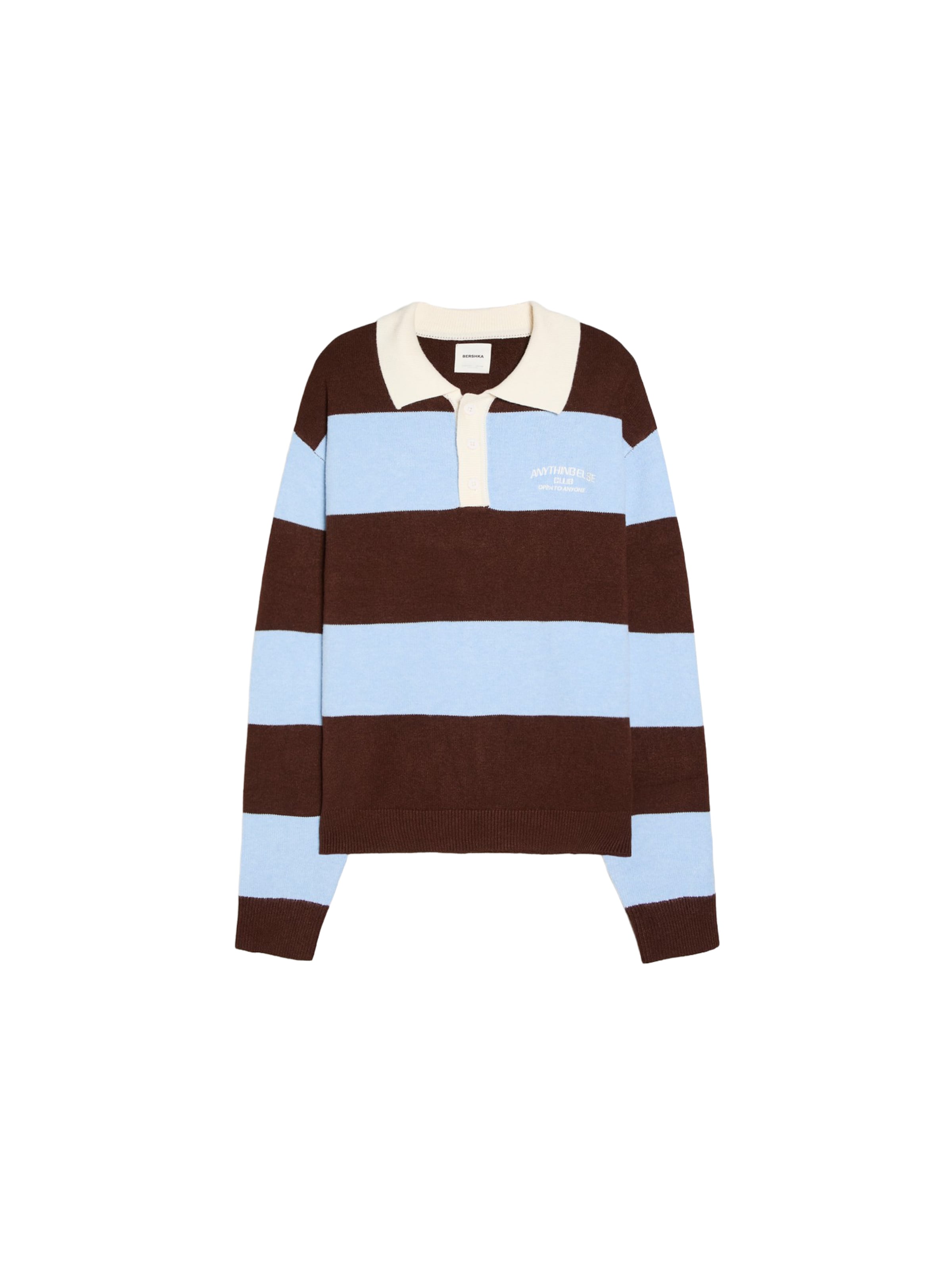 Bershka Pull-over en XS en crème / bleu clair / chocolat, Vue avec produit