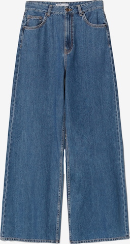 Bershka Wide leg Jeans in Blauw: voorkant