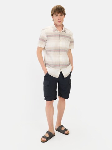 CAMEL ACTIVE Regular Fit Kurzarmhemd aus Baumwolle mit Karomuster in Beige