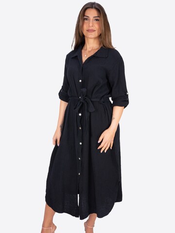 Robe-chemise 'Victoria' Seasons of April en noir : devant