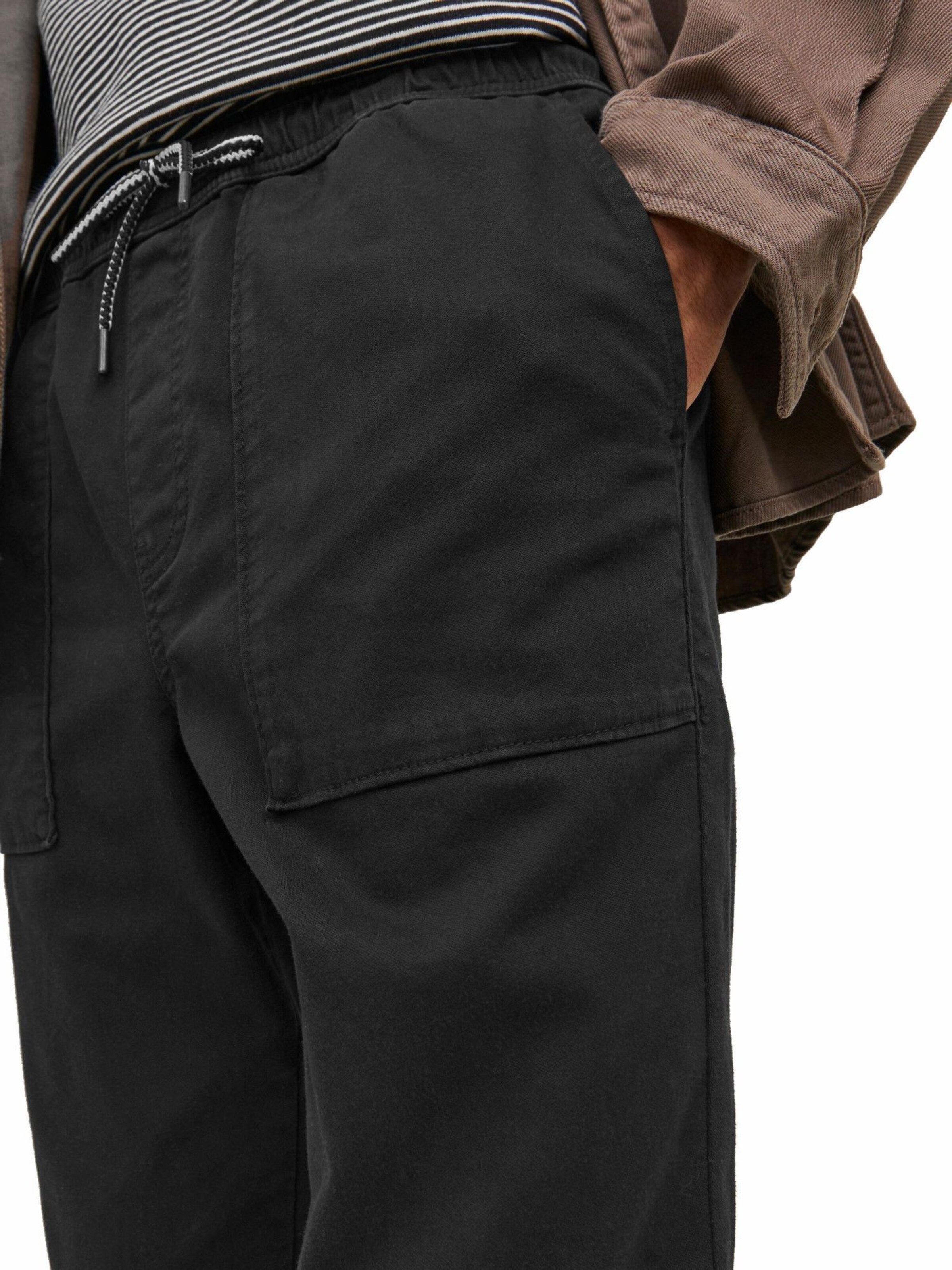 JACK & JONES - Tapered Calças 'GORDON LEWIS' em preto