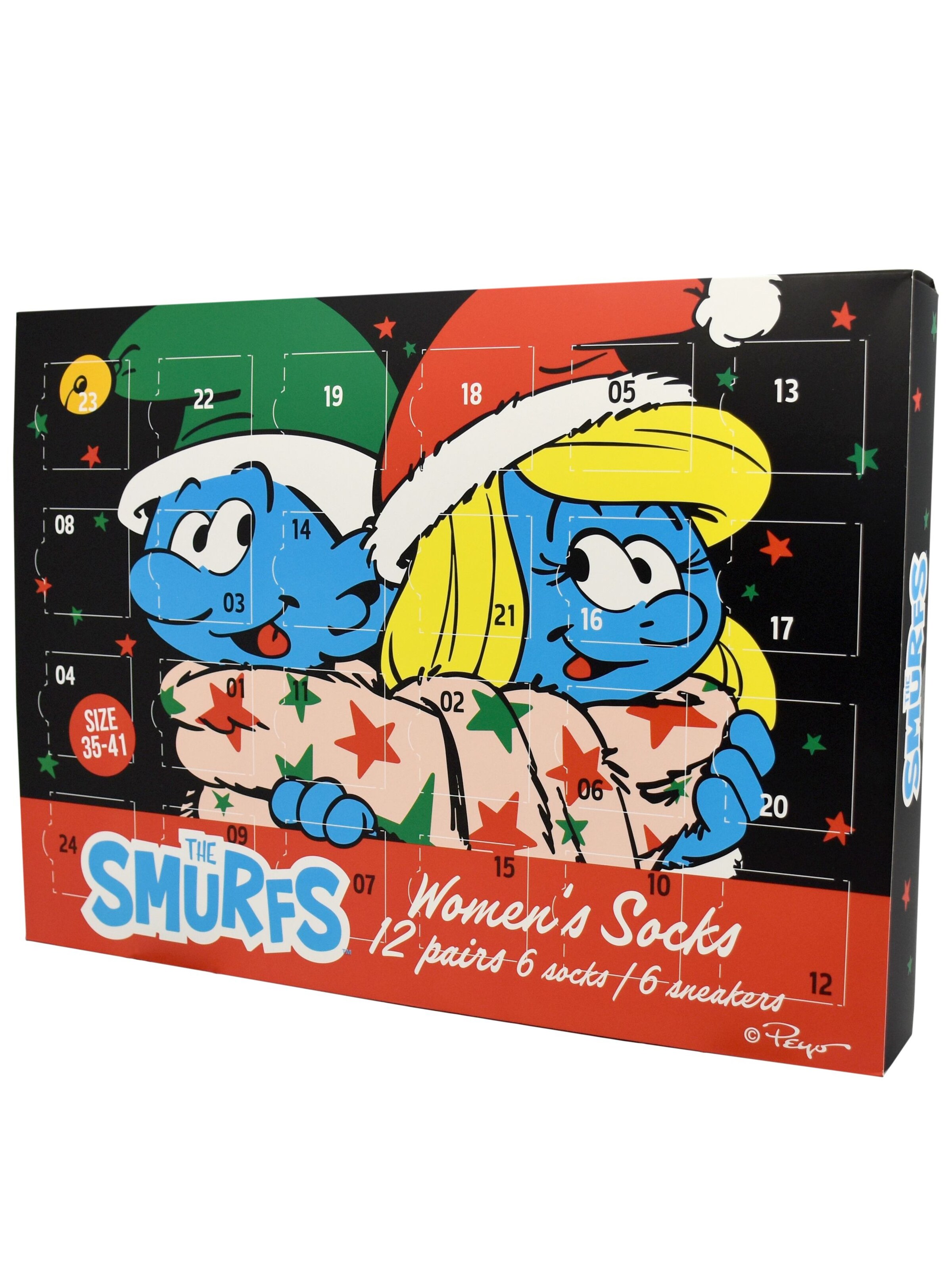 Die Schlümpfe Socken 'Adventskalender mit 12 Paar'‌‌‌‌‌‌ in Mischfarben
