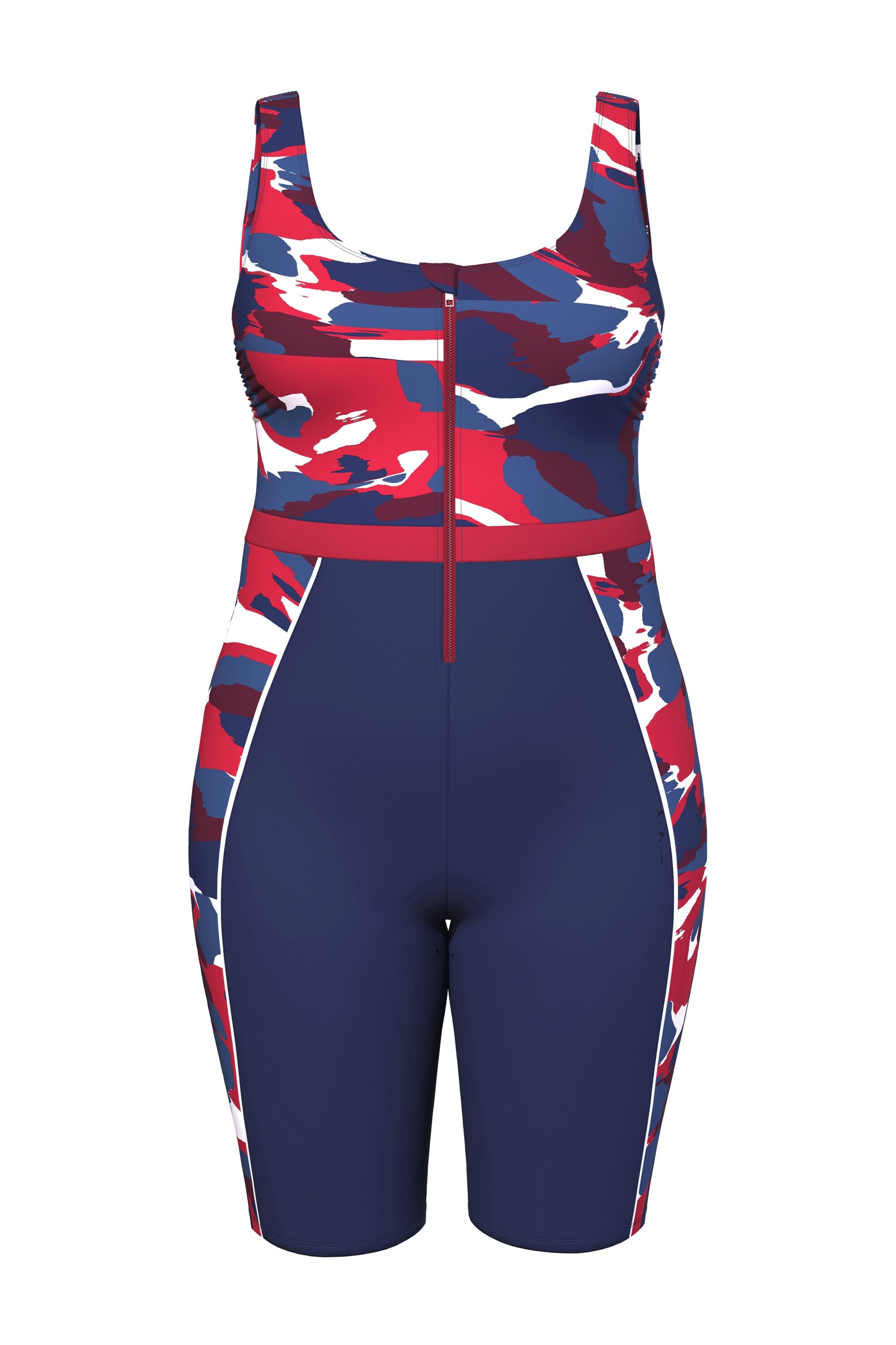 Ulla Popken Badeanzug in Blau: Vorderseite