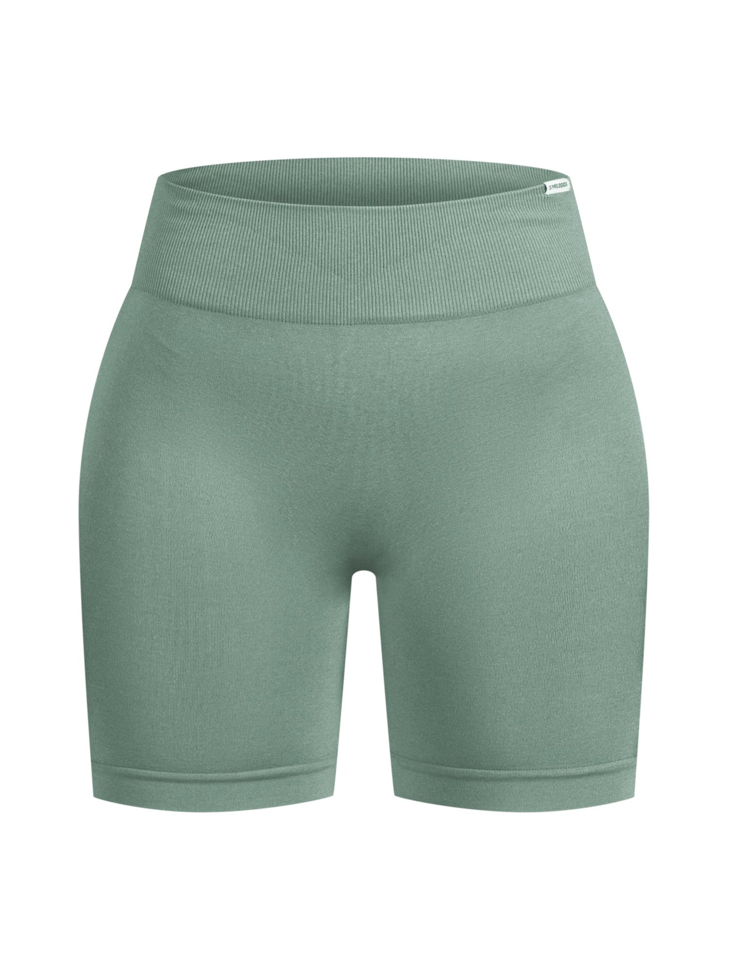 Skinny Pantalon de sport Smilodox en vert : devant