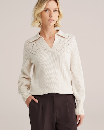 WE Fashion Свитер в Бежевый: спереди