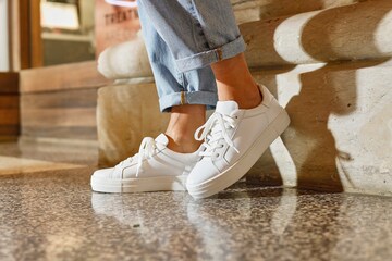 Baskets basses Elbsand en blanc : devant