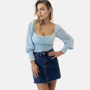 Elara Blouse in Blauw: voorkant