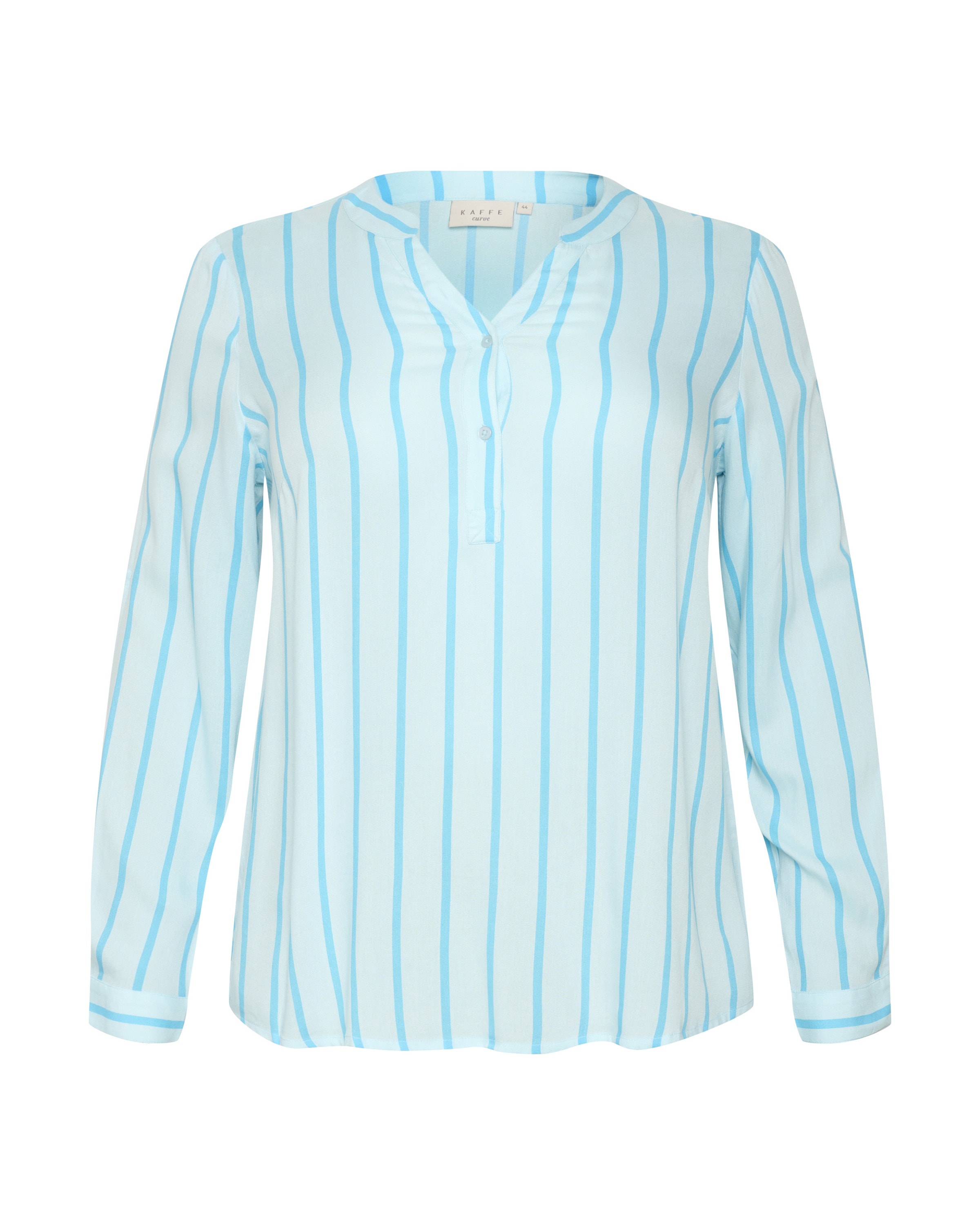 KAFFE CURVE Blouse &#x27;Sida&#x27; in Blauw: voorkant