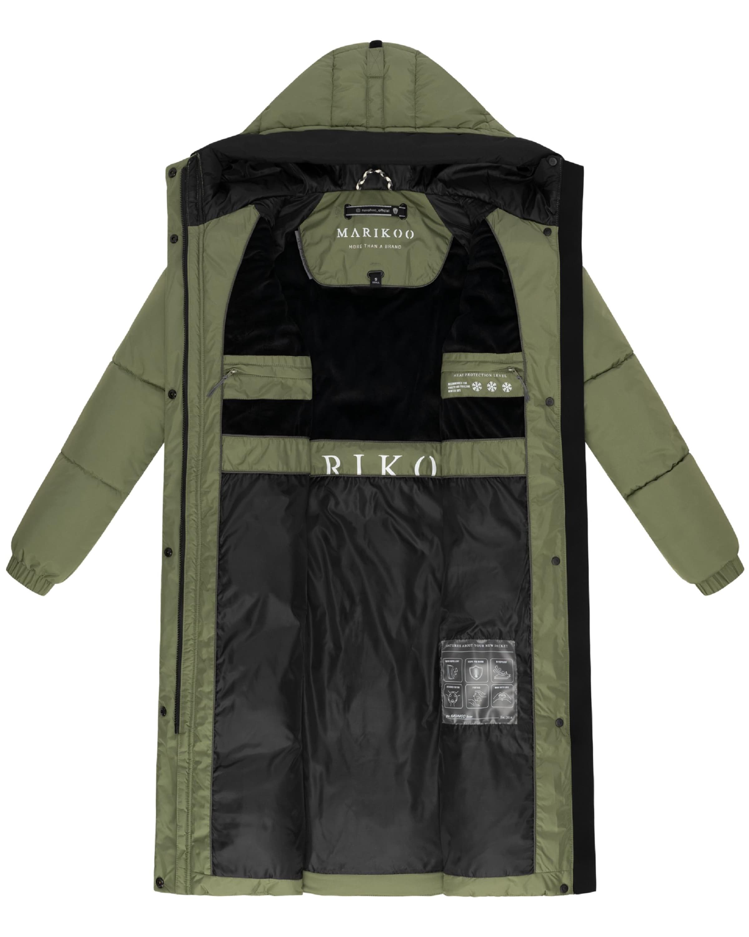 MARIKOO Winter Coat 'Yaskaa 16' in Green