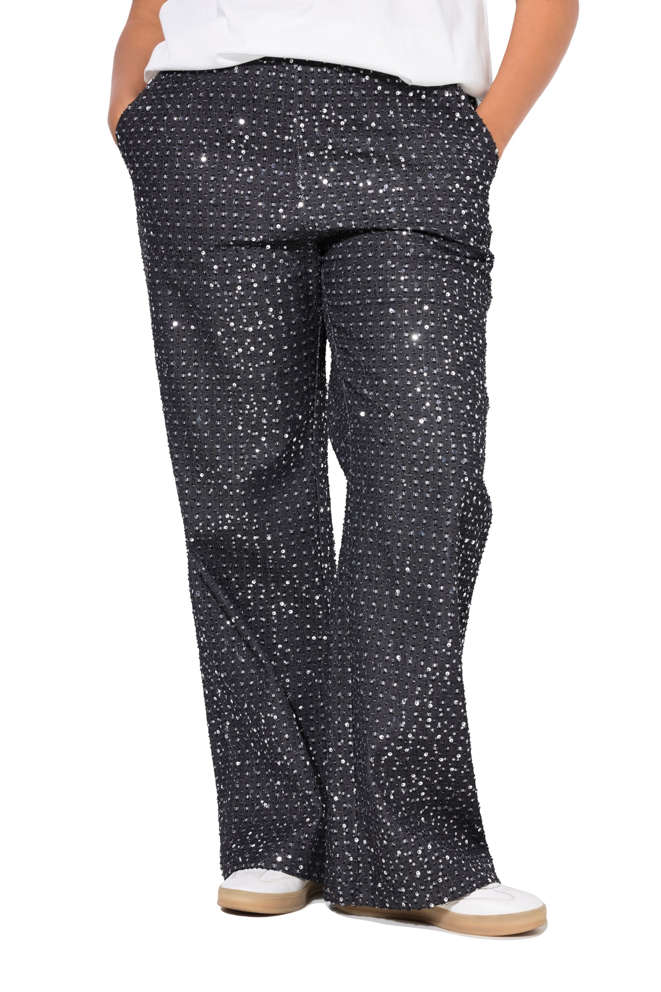 Studio Untold Wide leg Trousers in Black: front